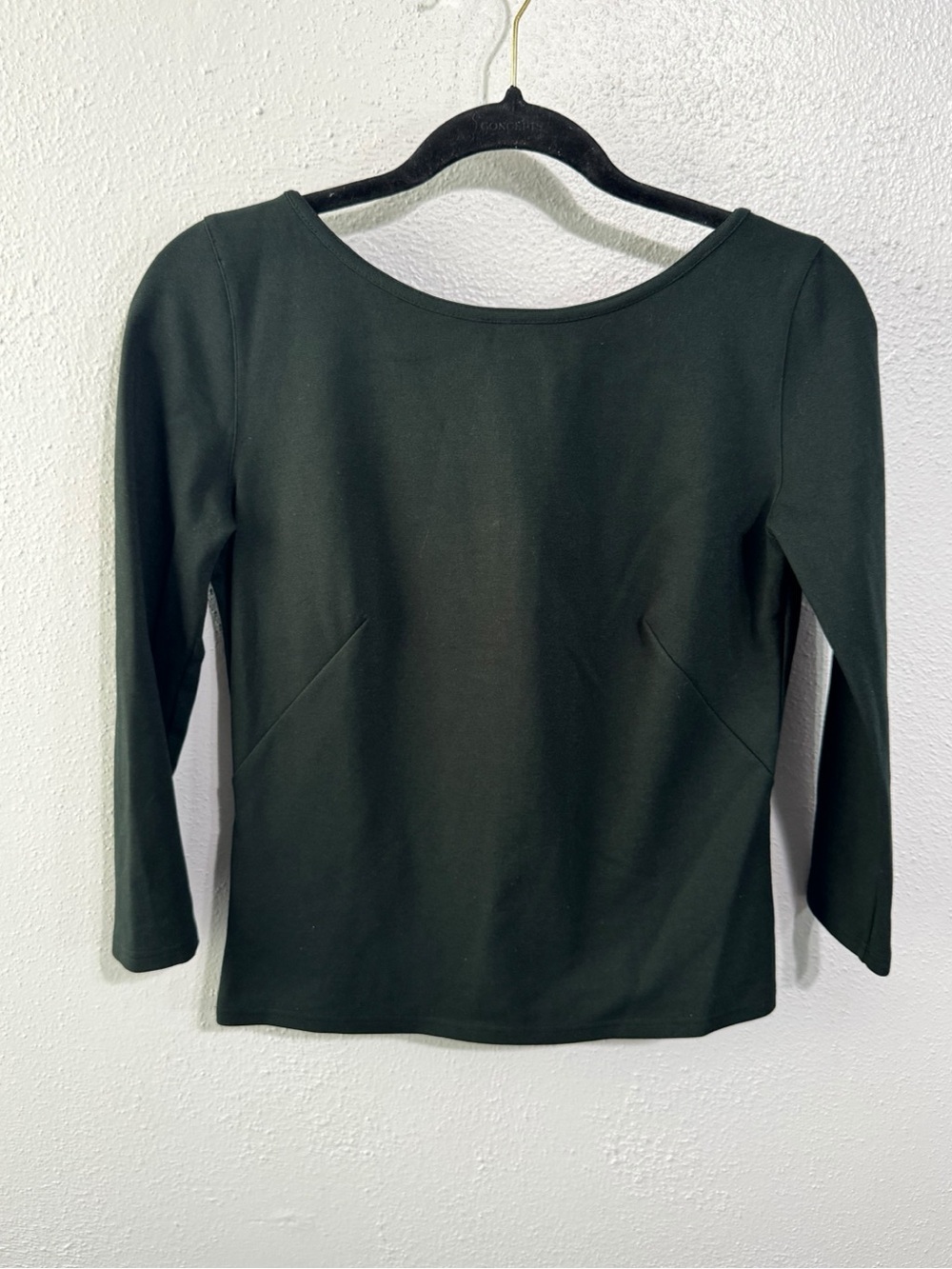 Akris Punto black Scoop Neck Three-Quarter Sleeve Top size 8